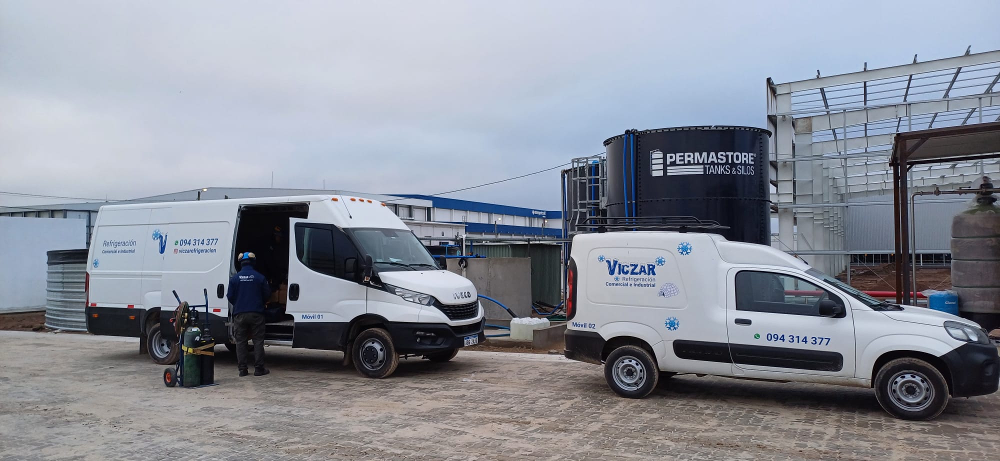 Sistema de refrigeración industrial en funcionamiento